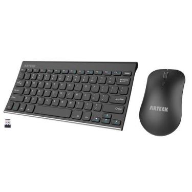 Imagem de Combinação de teclado e mouse sem fio Arteck 2.4G, teclado ultracompac