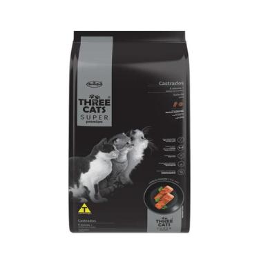Imagem de Ração Three Cats Super Premium Salmão para Gatos Castrados - Thee Cats