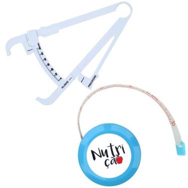 Imagem de Kit Adipometro Medir Gordura Corporal Fita Metrica Nutrição - Love Sau