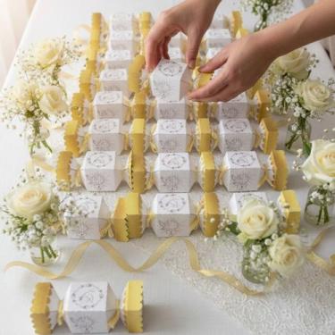 Imagem de Kit 50 Caixinhas Lembrancinhas Batizado Anjinho Menino Menina - KIBUNI