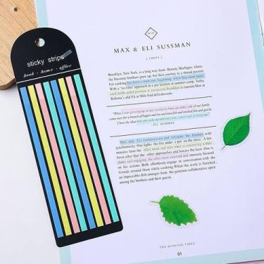 Imagem de Fita Marca Texto Adesiva Colorido Para Marca Páginas Anotações - NoBra