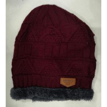 Imagem de touca Inverno com Forrado Pelúcia Gorro Beanie Proteção Frio - Genéric