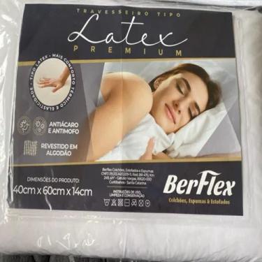 Imagem de Travesseiro Tipo Latex Espuma HR Berflex 40x60cm Antiacaro Antimofo Suporte para Pescoco