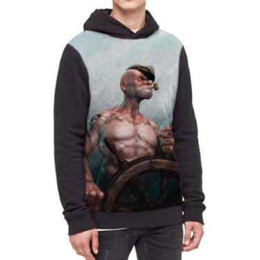 Imagem de Moletom Com Capuz Marinheiro Popeye Ref:308 - smoke, Preto, GG