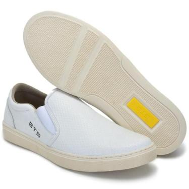 Imagem de Tênis SlipOn Masculino Couro Modelo Iate Leve E Confortável Solado de 