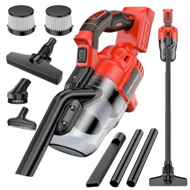 Imagem de Aspirador de pó portátil sem fio para bateria Mil-waukee de 18 V, aspirador elétrico portátil com sucção potente, aspirador manual 5 em 1 com 2 filtros HEPA para piso, carpete, carro (bateria não