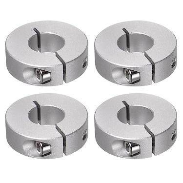 Imagem de Generic 4 peças de colar de eixo de 17 mm furo de liga de alumínio parafuso de fixação dividida, 40 mm OD, 12 mm de largura, para eixo de carrinho de mão de roda, conjuntos de caixa de engrenagens