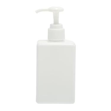 Imagem de Dispensador de bomba de sabão quadrado simples para banheiros, lavanderias, 200 ml, branco, 1 peça