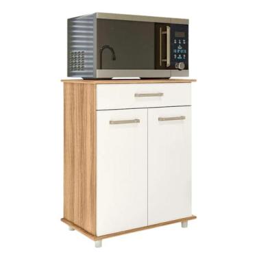 Imagem de Balcão Multiuso Isis Duplo para Microondas Bebedouro Cantinho do Café 
