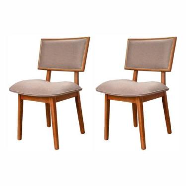 Imagem de Kit 2 Cadeiras Madeira Maciça e Estofada Luxo Bréscia Espresso Móveis