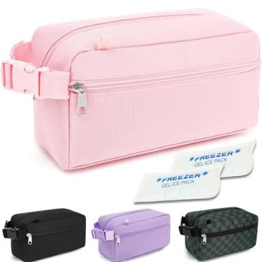 Imagem de GYEUKHAM Lancheira congelável, bolsa de lanche congelável, mini bolsa térmica para viagem/trabalho, pequena bolsa isolada, lancheira térmica pequena com pacotes de gelo, bolsa de lanche isolada com