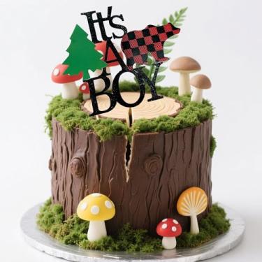 Imagem de Lumberjack Baby Shower Decoration Lumberjack Oh Boy Decoration Its A Boy Cake Topper