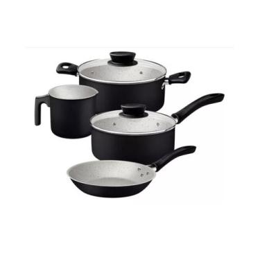 Imagem de Jogo De Panelas Alumínio 4 Peças Linz Tramontina, Preto