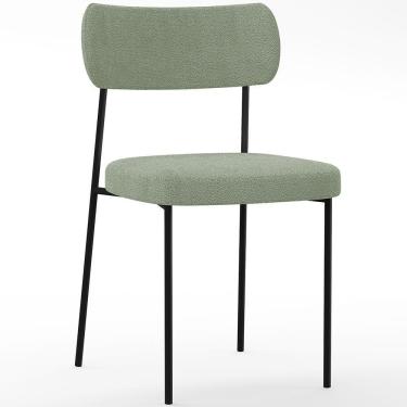 Imagem de Cadeira Decorativa Estofada Para Sala De Jantar Melina L02 Bouclê Oliva