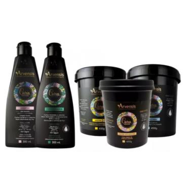 Imagem de Kit Arvensis Cachos Shampoo Condicionador Mascara Ondulado Geleia Alta 2x1