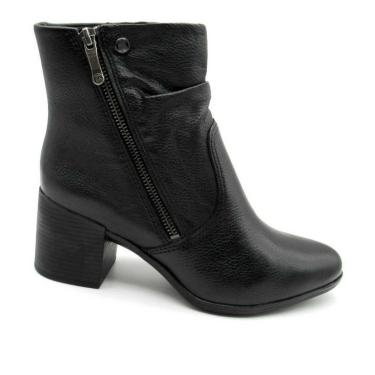 Imagem de Bota Fem Bottero Cano Baixo Couro Burnish Preto 346913-3