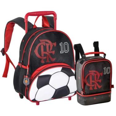 Imagem de Mochila Flamengo De Rodinhas Com Lancheira Térmica Escolar Ideal Para 