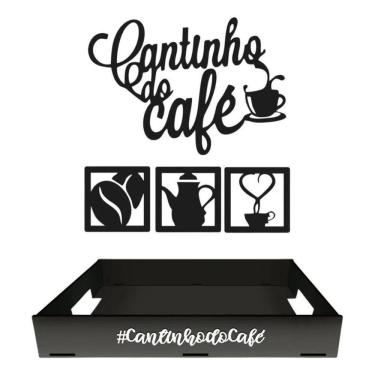 Imagem de Bandeja Mdf Cantinho Do Café Decoração Cozinha Escritório Co