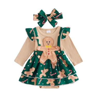 Imagem de Roupa de Natal MozikQin Newborn Romper Dress para menina