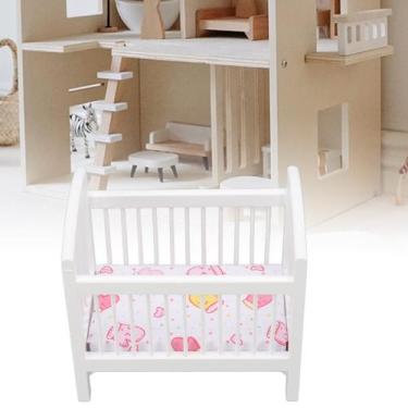 Imagem de Berço para bonecas de madeira Dollhouse, Fauitay, escala 1:12