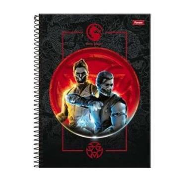 Imagem de Foroni Caderno Universitário Mortal Kombat, Capa Dura, 80 Folhas, 1 Matéria, Design de Games, Espiral, com Margens Coloridas
