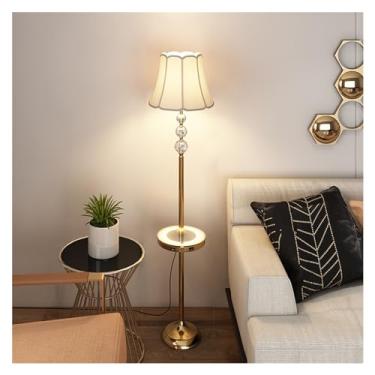 Imagem de Luminária de chão Candeeiro de pé metal com mesa contemporânea, luz alta moderna para quartos, sala estar, escritório, leitura