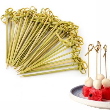 Imagem de JapanBargain 1597, palitos de coquetel, palitos de aperitivos, espetos de bambu para lanche, sanduíche, petisco, tapas, frutas, cabo, churrasco, hortelas, pontas, palitos de bambu, 15 cm, 50 peças