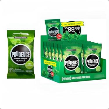 Imagem de Camisinha Prudence Homem Caixa C/ 12 Pacotes 100% Discretos (Hortelã)