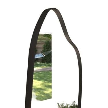 Imagem de Espelho 100x50 orgânico grande suporte de corpo inteiro(PRETO)