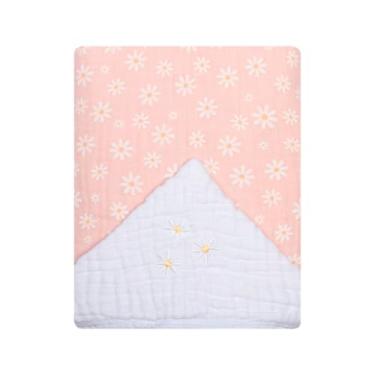 Imagem de Toalha Banhão com Capuz 3 Camadas, Tecido Macio para Banho e Relaxamento, 90x75 cm(Margaridas)