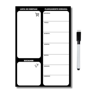 Imagem de Planner Magnético de Geladeira organize tarefas recados e refeições lousa