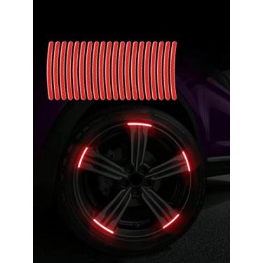 Imagem de Adesivos refletivos de cubo de roda 3D - Decalques de anel de aço de alta resistência para carros, bicicletas e motocicletas