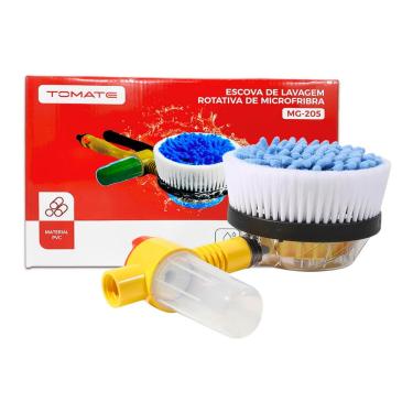 Imagem de Escova de Limpeza Rotativa Industrial Profissional Gira com Pressão da Água  Lavagem Pesada Dispenser Sabão