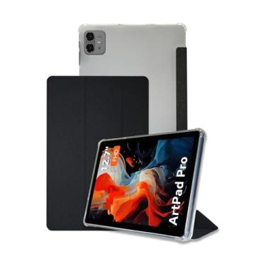 Imagem de Capa com suporte para tablet TECLAST Artpad Pro de 12,7 polegadas, capa frontal de poliuretano resistente a arranhões FJIASTB e capa traseira de TPU à prova de choque, hibernar/despertar automático