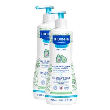 Imagem de Kit 2 Gel Lavante Suave Mustela Bebê Corpo e Cabelo 500ml
