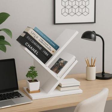Imagem de Livreiro de Mesa Estante de Revistas Suporte Prateleira Porta Livros O
