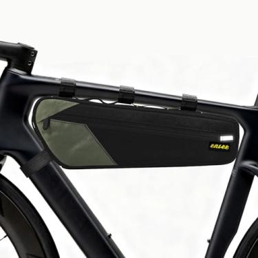 Imagem de ENLEE Bolsa para quadro de bicicleta, bolsa grande refletiva de 2,5 L, bolsa de bicicleta triangular impermeável e à prova de choque, ferramenta de armazenamento perfeita para bicicleta de cascalho