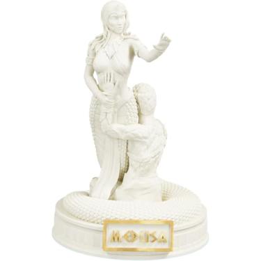 Imagem de Estátua Medusa Mitologia Grega Estatueta - Versão 4 (Cor Mármore Dourado)