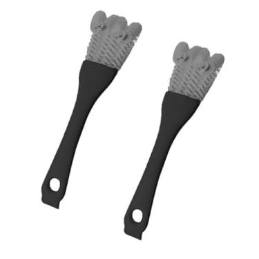 Imagem de Pacote com 2 escovas de limpeza de cozinha, limpador de lacunas de fogão multiuso, escova de churrasqueira, ferramenta de limpeza de canto de pia, escova de limpeza de queimador de fogão - cerdas