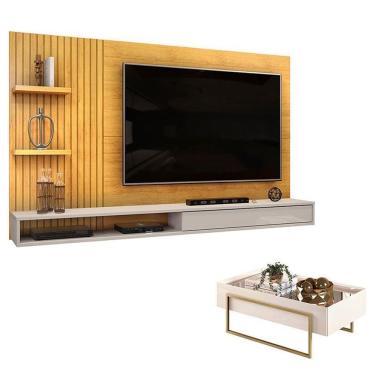 Imagem de Painel Para Tv Suspenso Bento Cedro Bali E Mesa De Centro Suri Bali – Dj Móveis