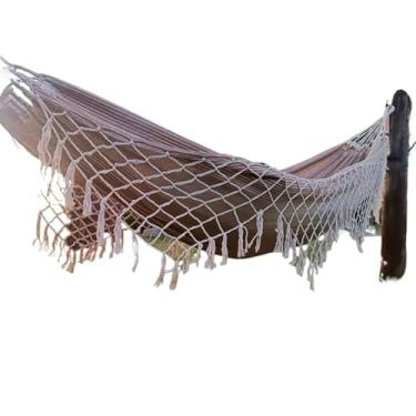 Imagem de Rede De Descanso dormir Em Tear De Casal Gigante(MARROM COM CRU)