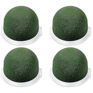 Imagem de 4 peças mini suporte de espuma floral redondo blocos de espuma floral com suporte adesivo para decoração de mesa de festa de casamento garrafa de vinho