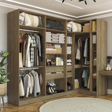 Imagem de Guarda-roupa Closet 2 Gvts Kappesberg Adapt Nogueira 158cm
