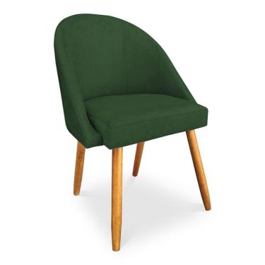 Imagem de Cadeira De Jantar Bela Suede Pés Palito Castanho Verde