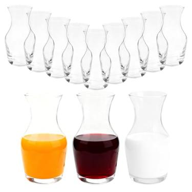 Imagem de Conjunto de 12 mini copos de garrafa de vinho de 170 g – Decantadores pequenos para servir individualmente, degustação de vinho, champanhe, suco | Ideal para bares e restaurantes