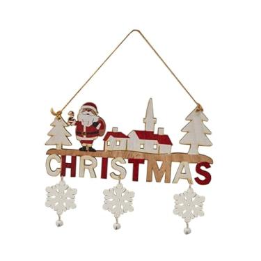 Imagem de IEUDNS Placa de Natal de Madeira para Pendurar, Enfeite de Natal com Papai Noel para Porta, Decoração de Jardim, Janela, Casa de Campo Ou Loja