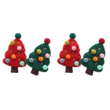 Imagem de NOLITOY 4 peças de enchimento de saco de Natal faça você mesmo, enfeites de Natal faça você mesmo, kit de árvore de feltro de Natal, broches, lembrancinhas de festa de Natal, broche de joias de Natal,