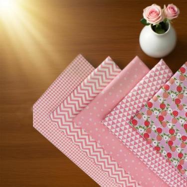Imagem de 5 peças de tecidos de retalhos de algodão, 100% algodão sarja, tecidos artesanais com estampa de desenho animado faça você mesmo, feito à mão, patchwork para costura de artesanato DIY, 50 cm x 40 cm