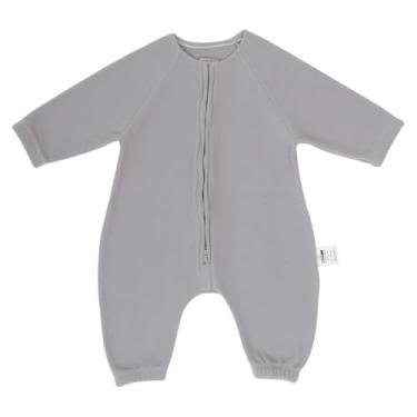 Imagem de Saco de Dormir Bebe com Manga em Soft Rosa com Zíper Invertido (Cinza, GG)