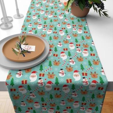 Imagem de Caminho de Mesa Natal, Caminho de Mesa Trilho Toalha Natal 4 Ou 6 Lugares, 1,35x0,40, Retrô(TME-16525)
